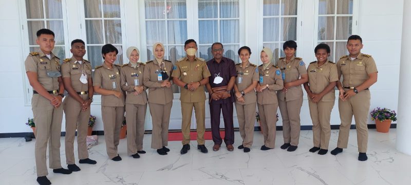 Bupati Untung Tamsil Terima Audiensi 14 Praja IPDN Angkatan 2018 Asal Fakfak, (Foto: EM/02)