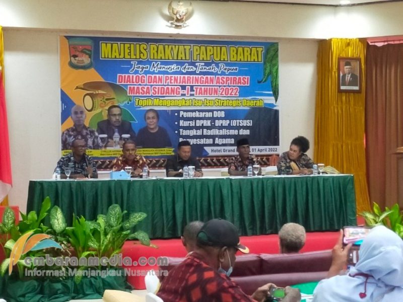 Majelis Rakyat Papua Barat (MRP-PB) mengadakan Dialog dan Penjaringan Aspirasi masa sidang I Tahun 2022, (Foto: EM/AZT)