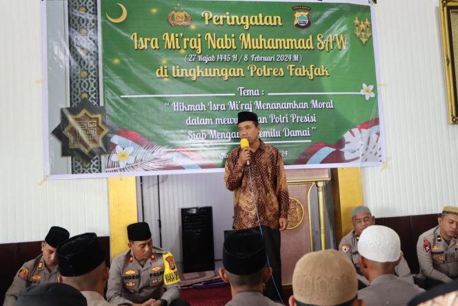 
					Polres Fakfak Peringati Isra Mi’raj 1445 Hijriah