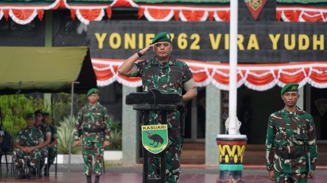 
					Danrem 182/JO Pimpin Upacara Pelepasan Purna Tugas Satgas Pamtas RI-PNG Yonif 407/PK di Papua Barat