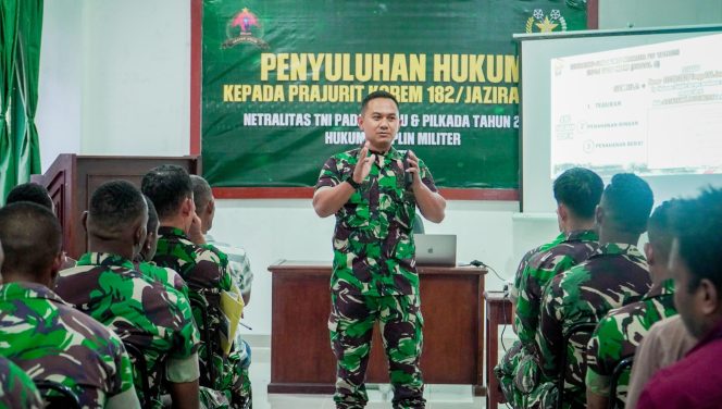 
					Netralitas TNI Jadi Materi Utama Penyuluhan Kakumrem 182/JO Fakfak