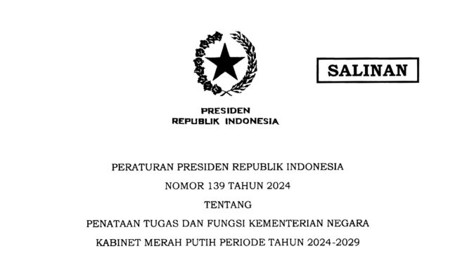 
					Inilah Daftar Kementerian Negara Kabinet Merah Putih