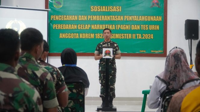 
					Korem 182/JO Gelar Pencegahan Pemberatasan Penyalahgunaan dan Peredaran gelap Narkoba, (Foto: EM/Panrem 182/JO).