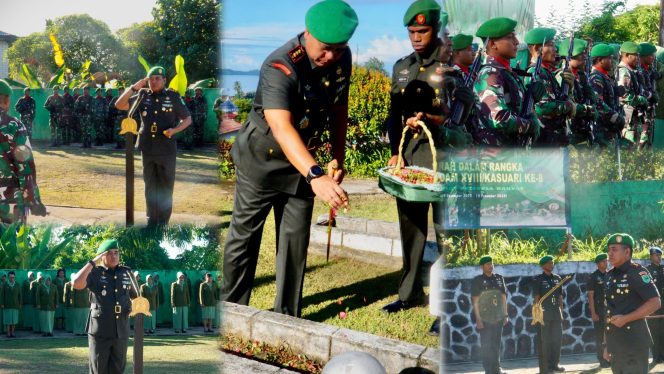 
					Danrem 182/JO Pimpin Ziarah Ke TMP Lembah Onim Fakfak Jelang HUT ke- 8 Tahun Kodam XVIII/Kasuari