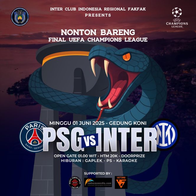 
					Inter di Final, Nobar Spektakuler Siap Guncang Gedung KONI Fakfak