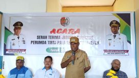 Sertijab Direktur Perumda Tirta Pala, Wabup Fakfak Apresiasi Kepemimpinan Usman Namudat, (Foto: EM/AZT).