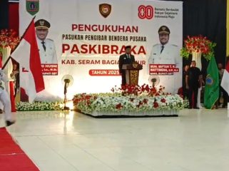 Bupati Kukuhkan Paskibraka SBT 2025, Tekankan Nilai Patriotisme dan Disiplin, (Foto: EM/Adli Maswain).