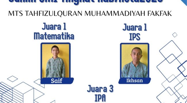 Pemenang Olimpiade Madrasah Indonesia 2025 tingkat Kabupaten yang lolos ke tingkat Provinsi 