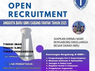 Pamflet Open Recruitment GMKI Cabang Fakfak 2025