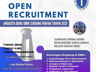 Pamflet Open Recruitment GMKI Cabang Fakfak 2025