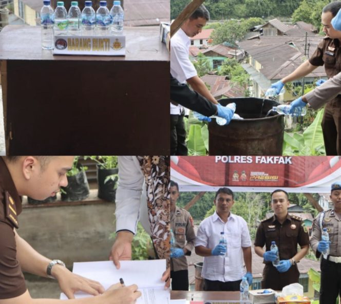 Satresnarkoba Polres Fakfak Musnahkan 38 Botol Sopi Ilegal, Hasil Operasi Bersinar Mansinam 2025