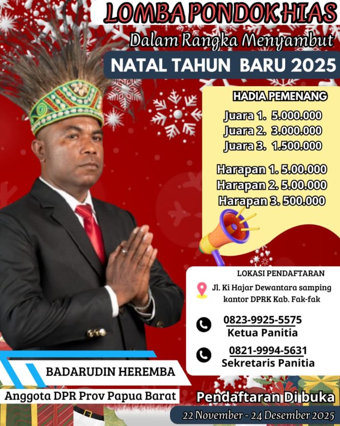 
					Sambut Natal, Fakfak Gelar Lomba Pondok Hias Bernuansa Kebersamaan